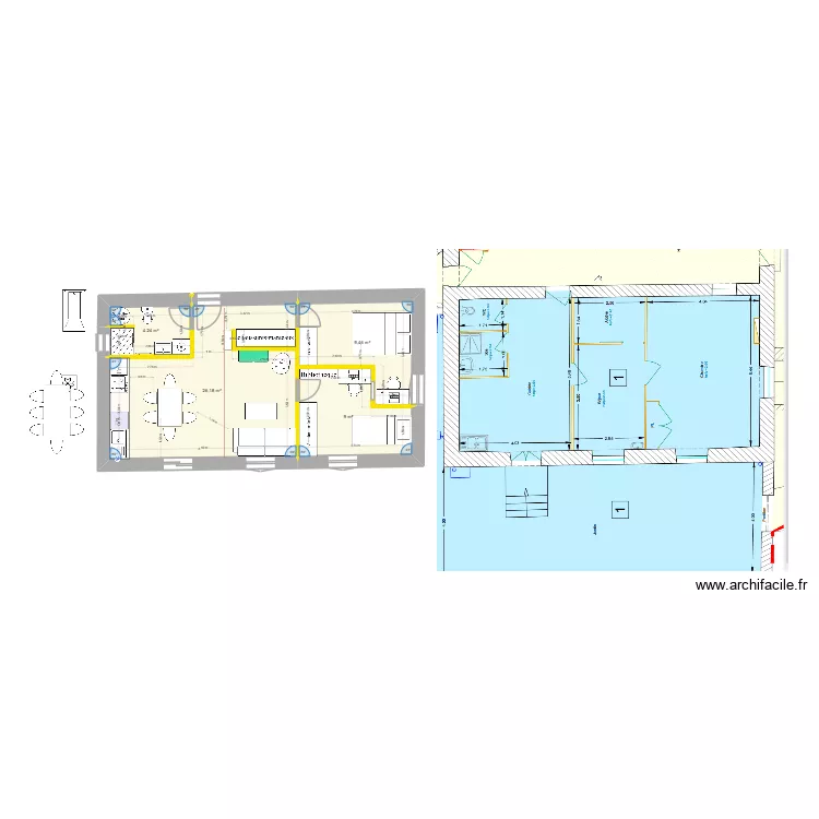 Chessy 7. Plan de 4  et 49 m²