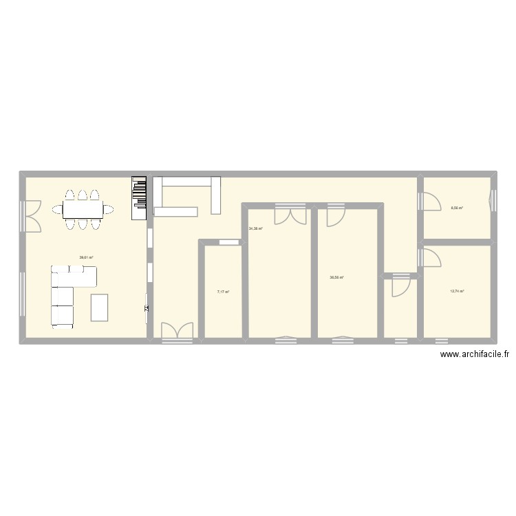 Parrot v1. Plan de 6 pièces et 139 m2