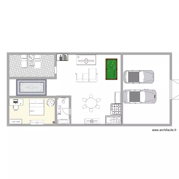 maison. Plan de 3  et 83 m²