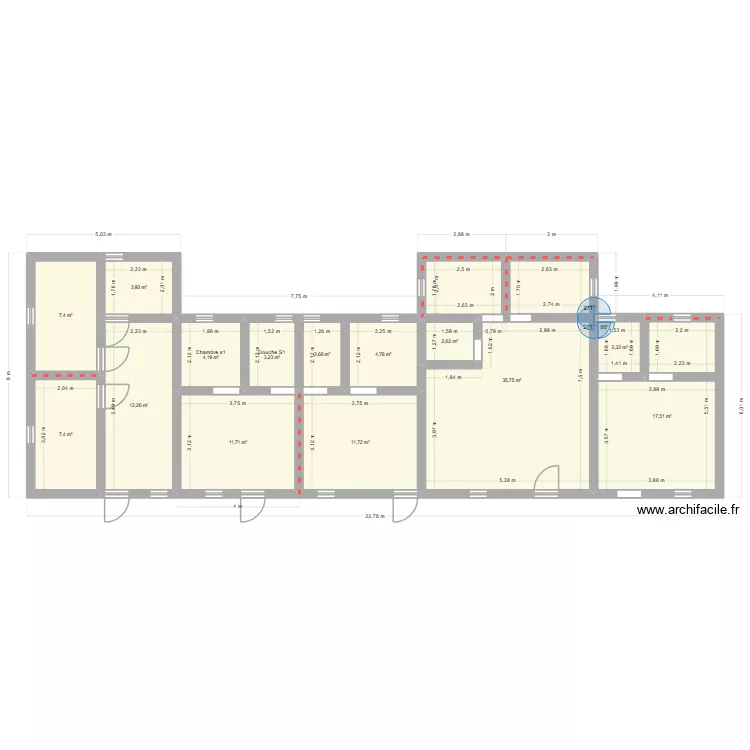 Plan z 2. Plan de 14  et 127 m²