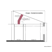 Plan de coupe -Conduit de lumi&egrave;re