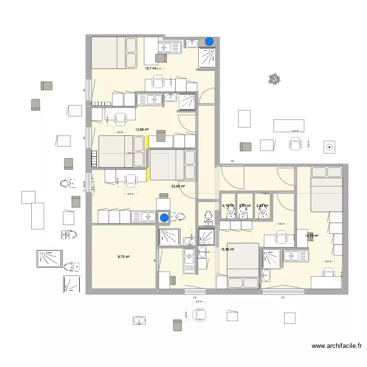 CG E7 VF1.5. Plan de 9 Pièces et 93 m² CG E7 VF1.5. Plan de 9 Pièces et 93 m²