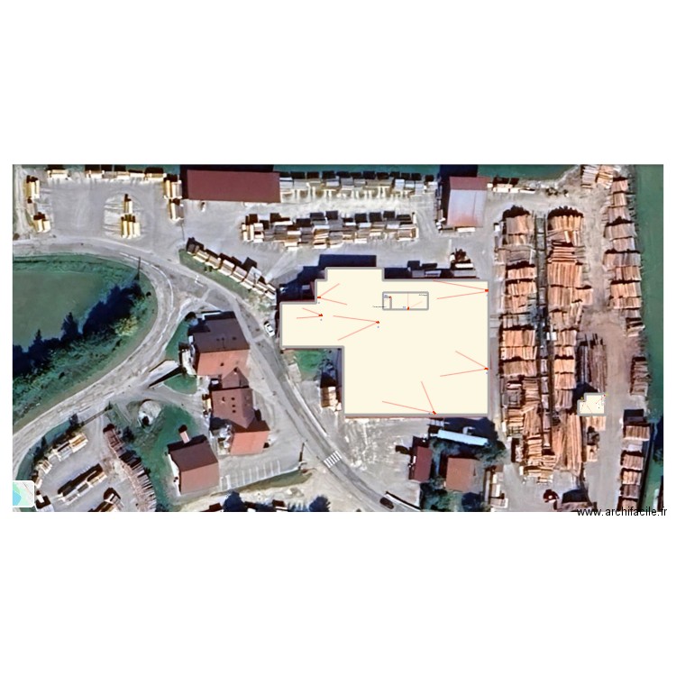 SCIERIE MOUGIN VILLERS LE LAC INTERIEUR. Plan de 4 pièces et 158 m2