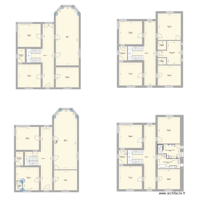 maison saint gauzens. Plan de 30 pièces et 458 m2
