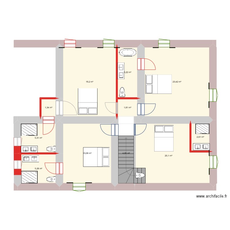 SuzeDemain. Plan de 11 pièces et 104 m2