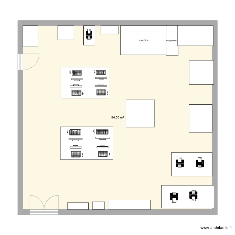 salle 13. Plan de 1 pièce et 85 m2