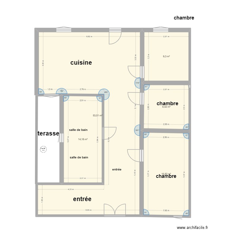 planmakrem. Plan de 5 pièces et 101 m2