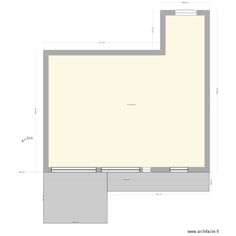 pyla 4. Plan de 1 pièce et 118 m2