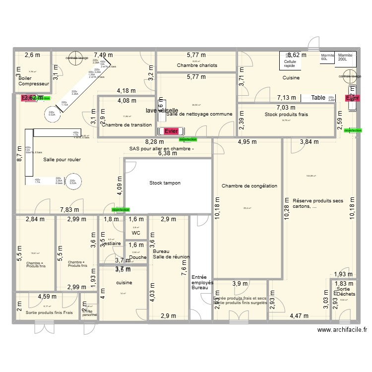 chafette 2. Plan de 18 pièces et 428 m2