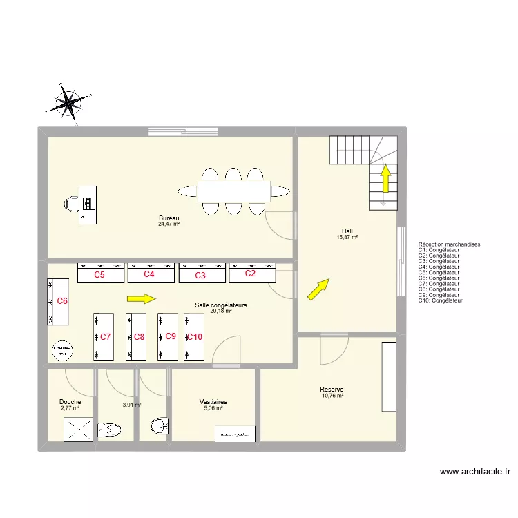 1 ER ETAGE FLUX DEPART MARCHANDISES. Plan de 
