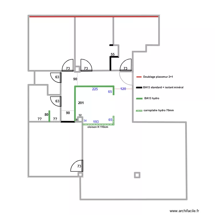 MAUPAS PLAN CUISINE. Plan de 5  et 6 m²