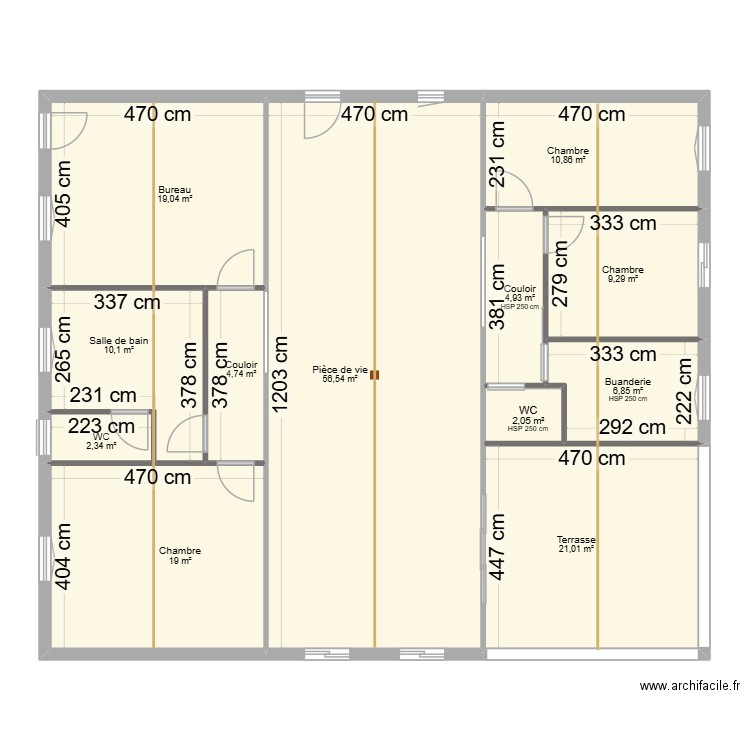 plan 2. Plan de 12 pièces et 167 m2