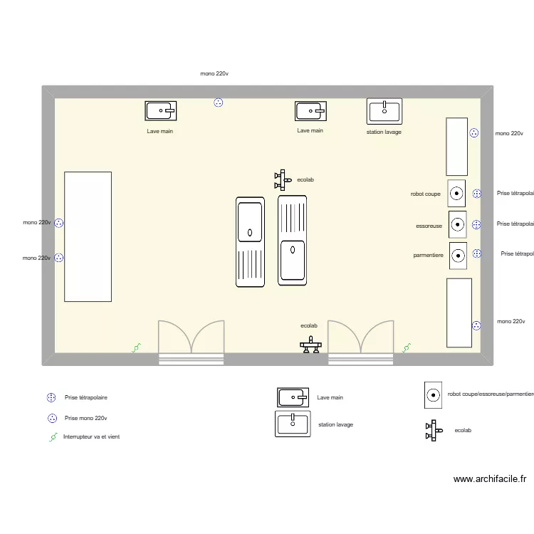 legumerie. Plan de 1  et 50 m²