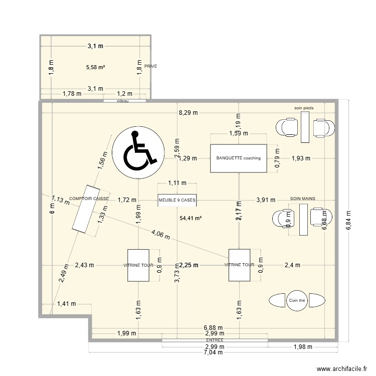 LAVANA AOSTIN V.4. Plan de 2 pièces et 60 m2