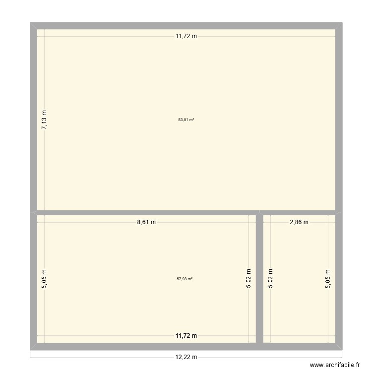 maison. Plan de 2 pièces et 141 m2