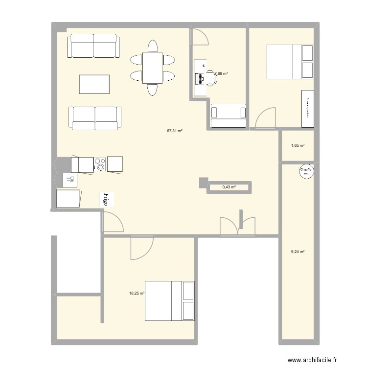 Hauteville apres tvx 20/10/2025. Plan de 6 pièces et 106 m2