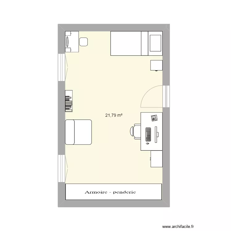 chambre jade. Plan de 