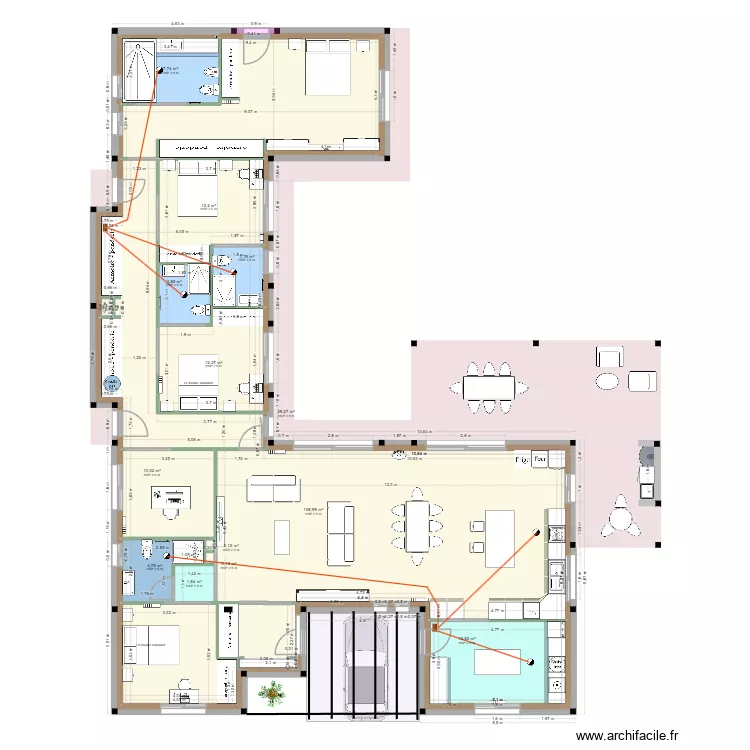Planta r/c 1. Plan de 14 pièces et 409 m²