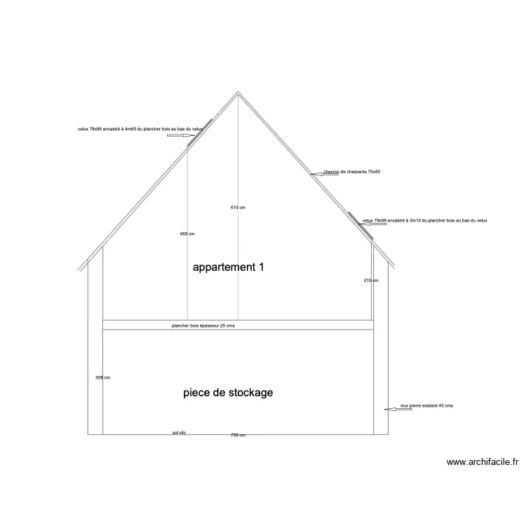 coupe appartement 1. Plan de 