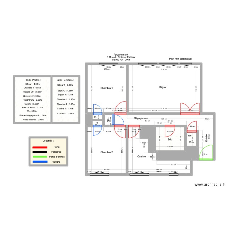 DEROUARD AVEC MESURE. Plan de 15 pièces et 71 m2