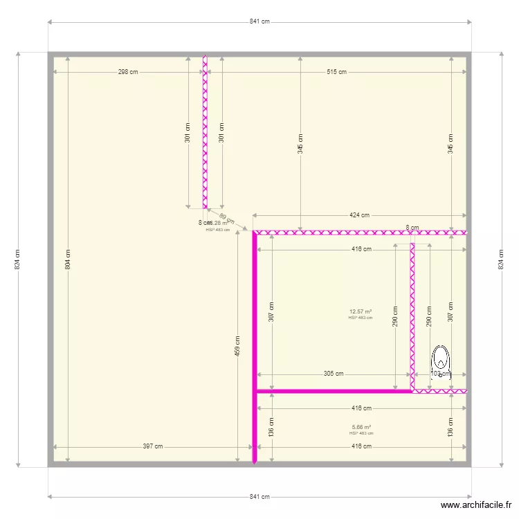 ETAGE 2 GROMELLE. Plan de 3 et 65 m² ETAGE 2 GROMELLE. Plan de 3 et 65 m²
