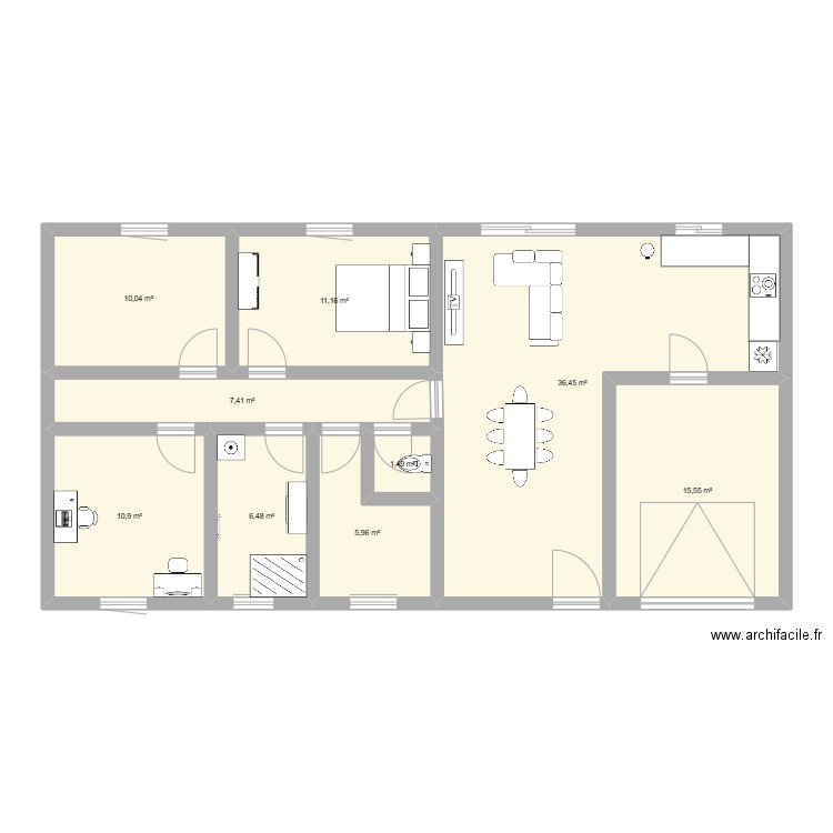futur maison. Plan de 9 pièces et 105 m2