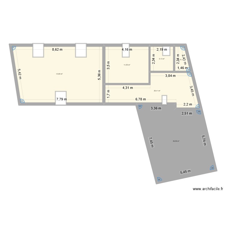 Epernay R+1. Plan de 6 pièces et 123 m2