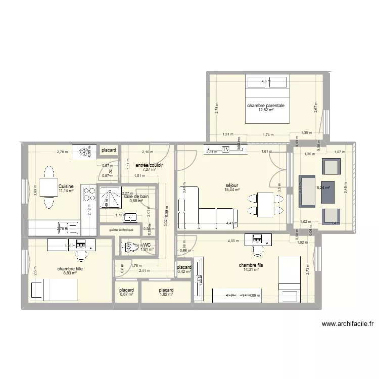 bouzazi. Plan de 14 et 87 m² bouzazi. Plan de 14 et 87 m²