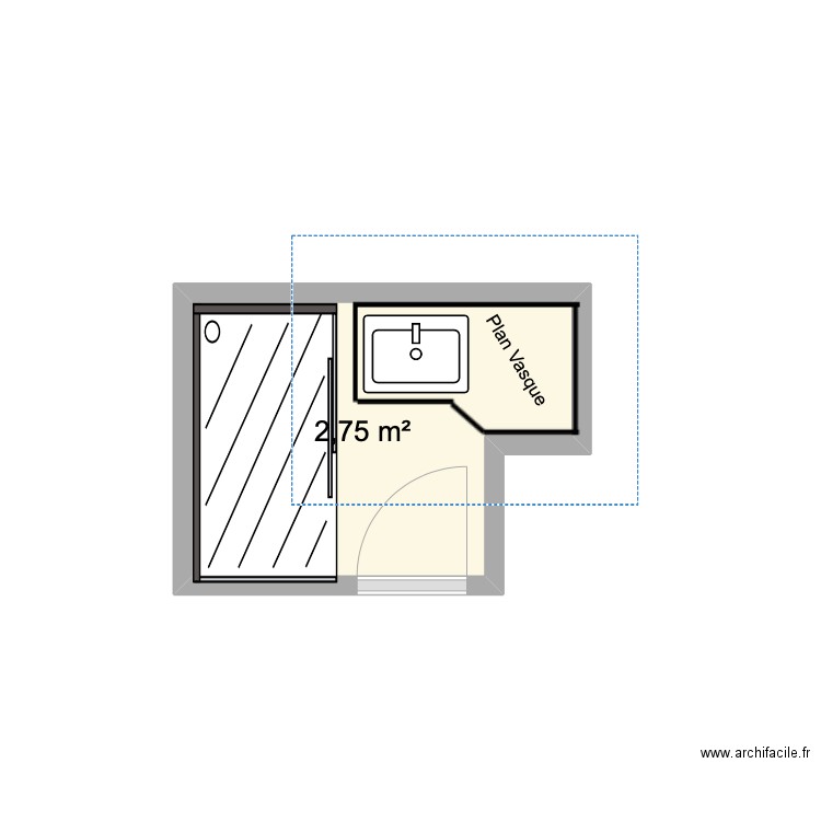 Les Marches 3. Plan de 1 pièce et 3 m2