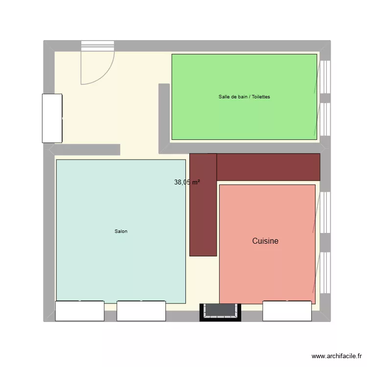 nouvel appart. Plan de 1  et 38 m²