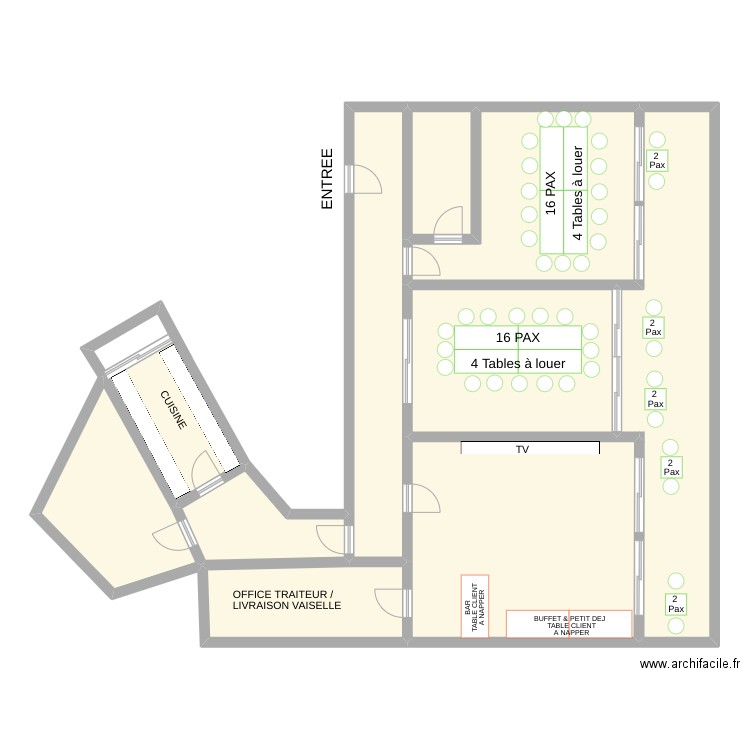 Shangri LA  - A - 6éme étage - 42 PAX. Plan de 10 pièces et 175 m2