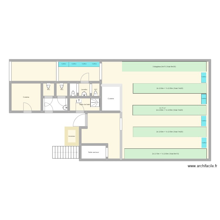 Stock Visuals. Plan de 6 pièces et 124 m2