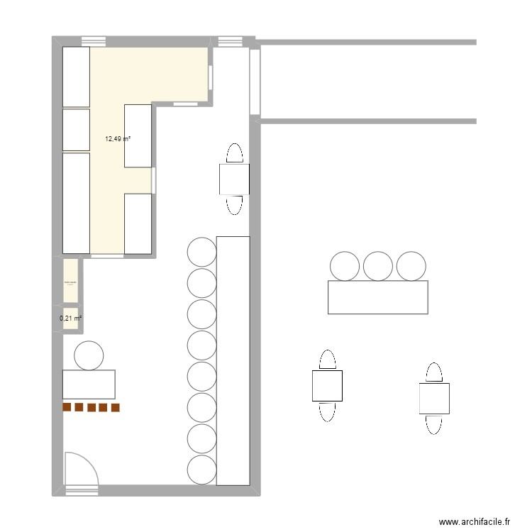 deuxieme idee. Plan de 3 pièces et 13 m2
