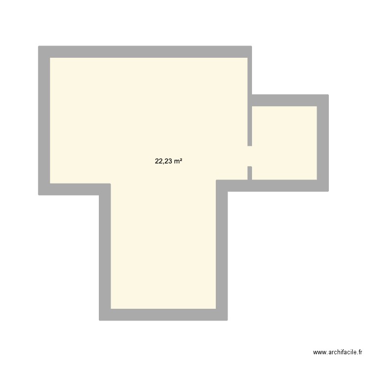 Cuisine. Plan de 1 pièce et 22 m2