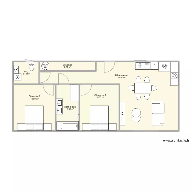 Plan 3. Plan de 6  et 63 m²