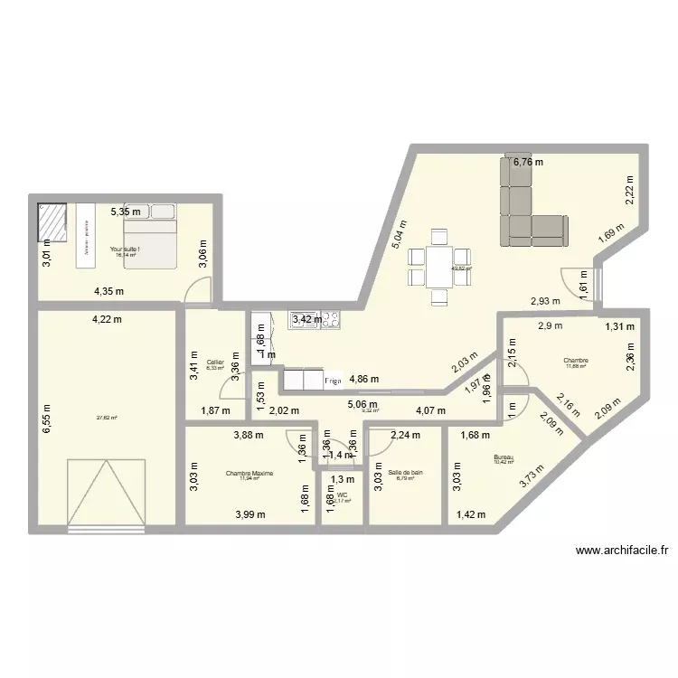 maisonB2. Plan de 10 Pièces et 152 m² maisonB2. Plan de 10 Pièces et 152 m²