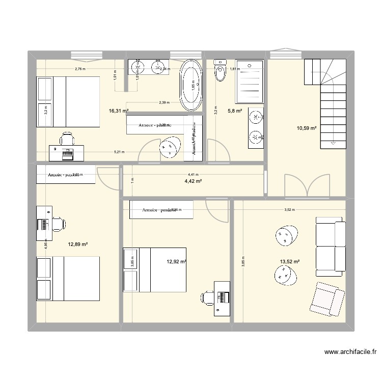 maison. Plan de 0 pièce et 0 m2