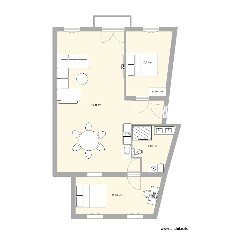toumanyan 11. Plan de 4 pièces et 69 m2