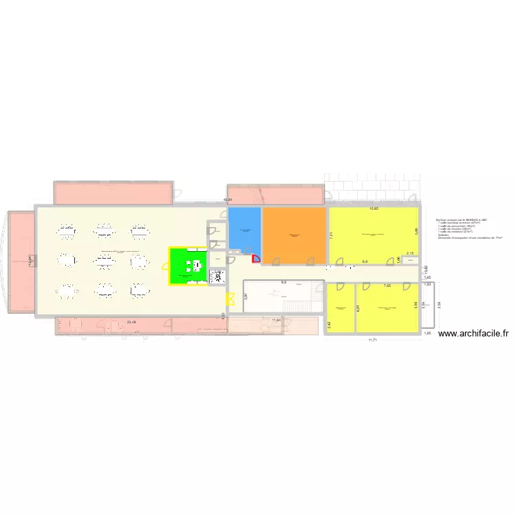 Centre Kriegel Valrimont - Projet. Plan de 35  et 1439 m²