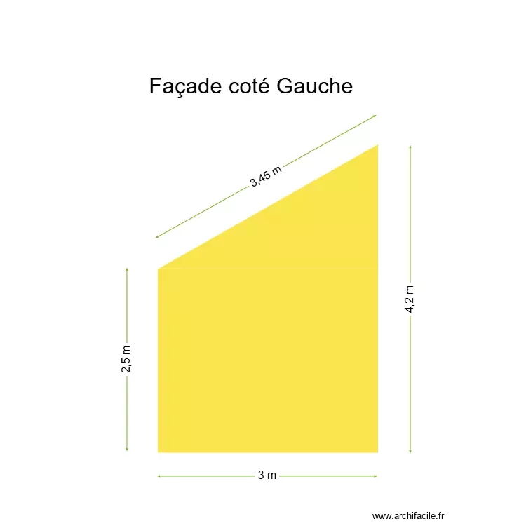 Fa&ccedil;ade cot&eacute; Gauche. Plan de 