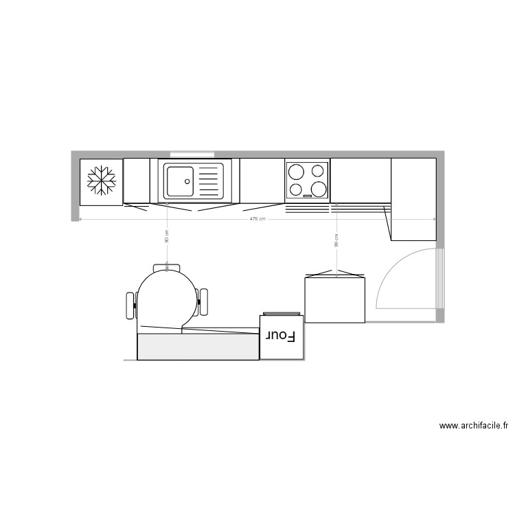 Cuisine 2. Plan de 0 pièce et 0 m2