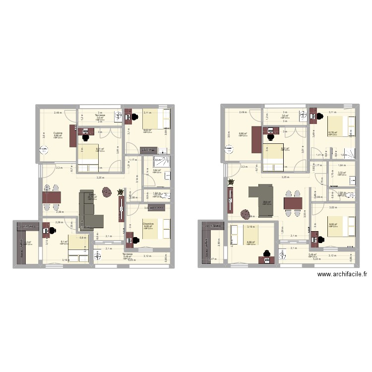 Appartement Passage Pécheret Toulon. Plan de 21 pièces et 181 m2