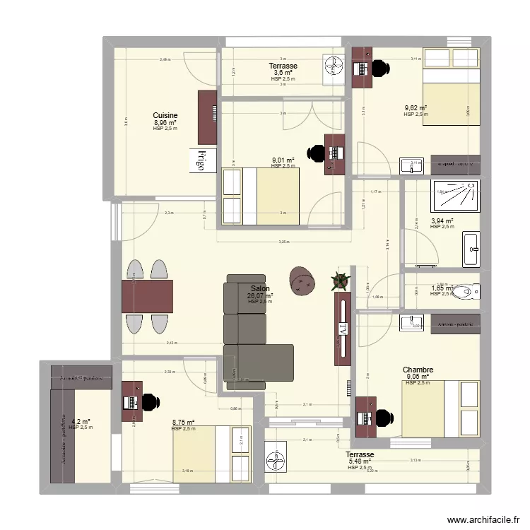 Appartement Passage P&eacute;cheret Toulon. Plan de 
