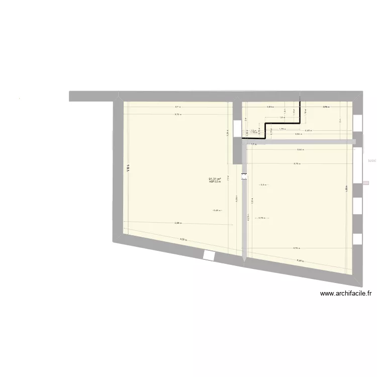 grange etage 2. Plan de 51  et 1393 m²