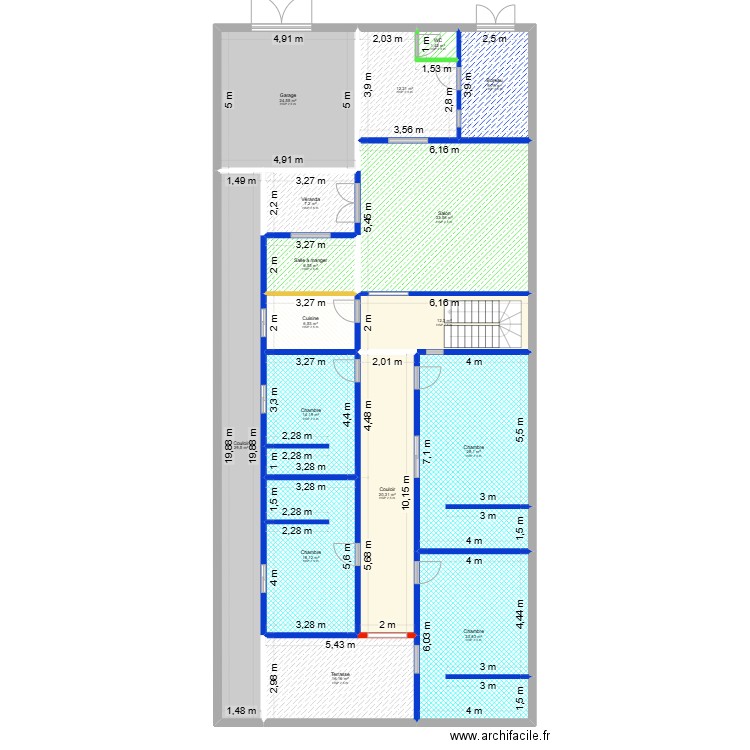 Maison_0. Plan de 16 pièces et 264 m2