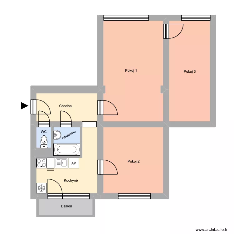 Zemansk&aacute; 568, byt 6. Plan de 13 Pièces et 186 m²