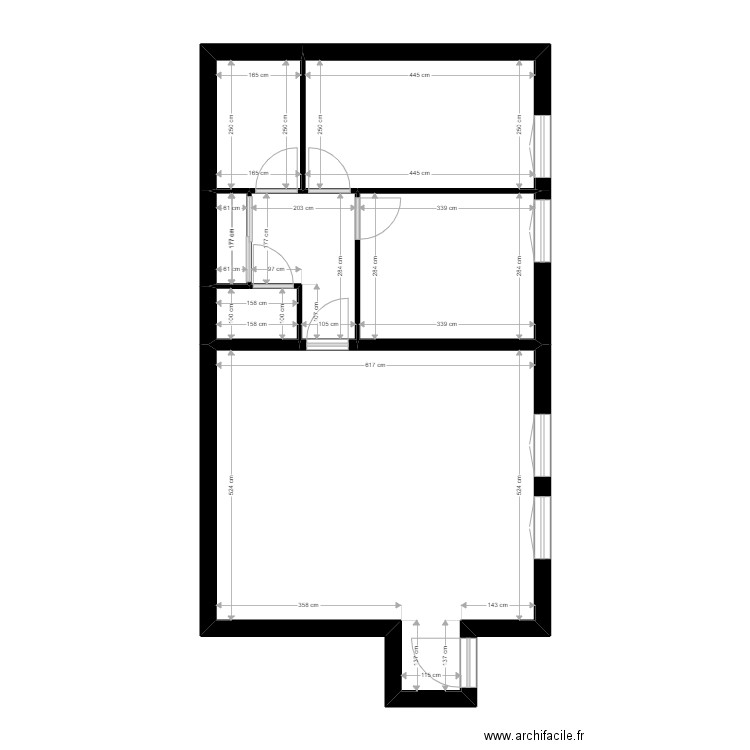 Appt resto. Plan de 7 pièces et 66 m2