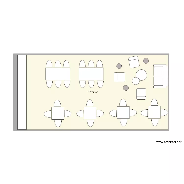 cit&eacute; admini etage 1-6. Plan de 1  et 47 m²