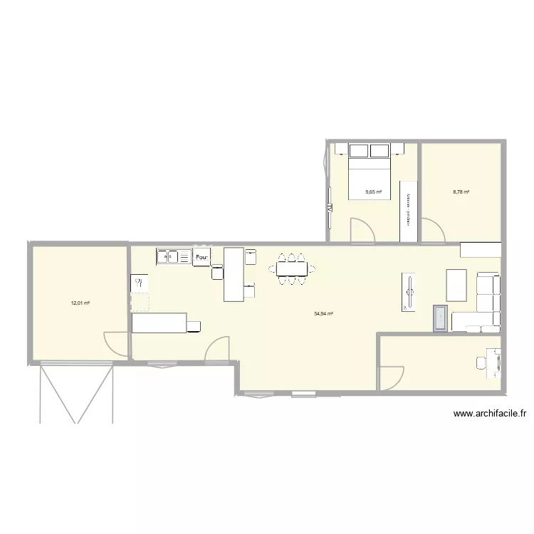 maison. Plan de 4  et 85 m²