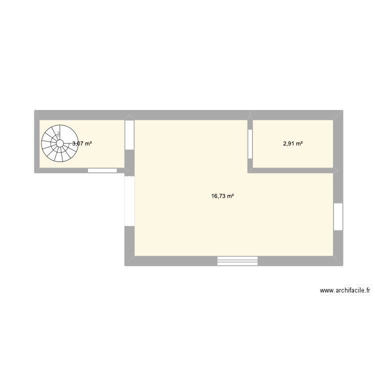 APPARTEMENT1. Plan de 3 pièces et 23 m2
